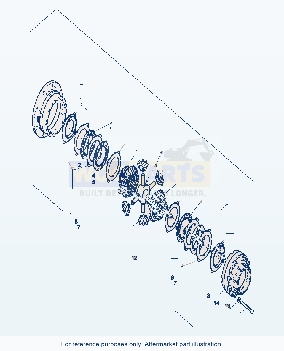 Komatsu WA320-3 Differential, Rear Axle With Excluder System parts diagram
