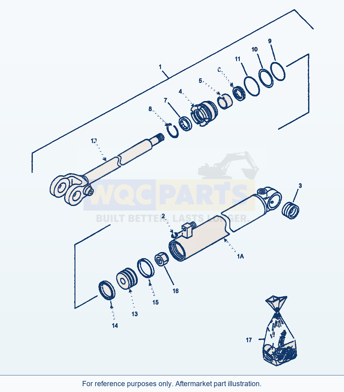 Komatsu WA320-3 Steering Cylinder parts diagram