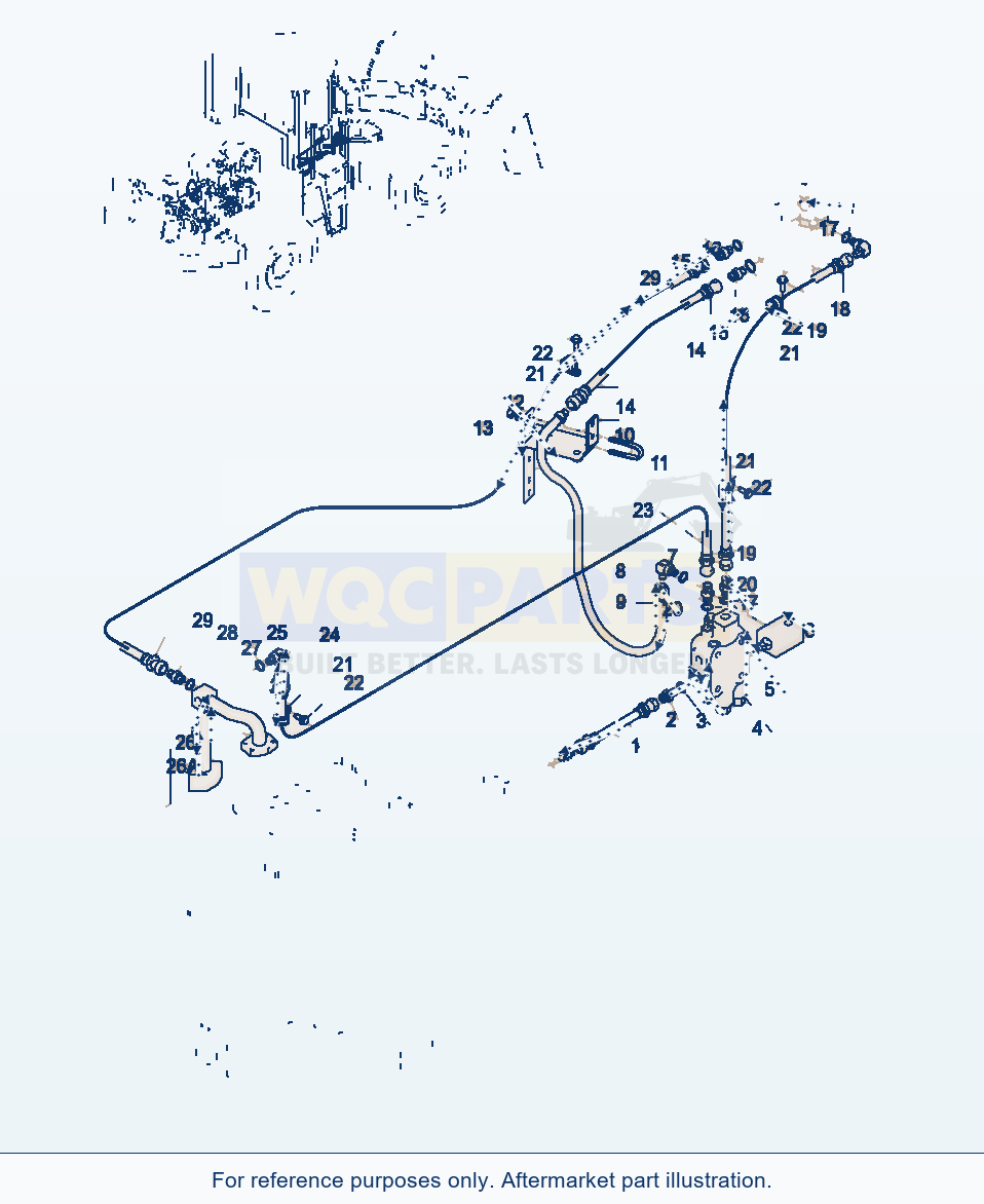 Komatsu WA320-3 Steering, Pipings parts diagram