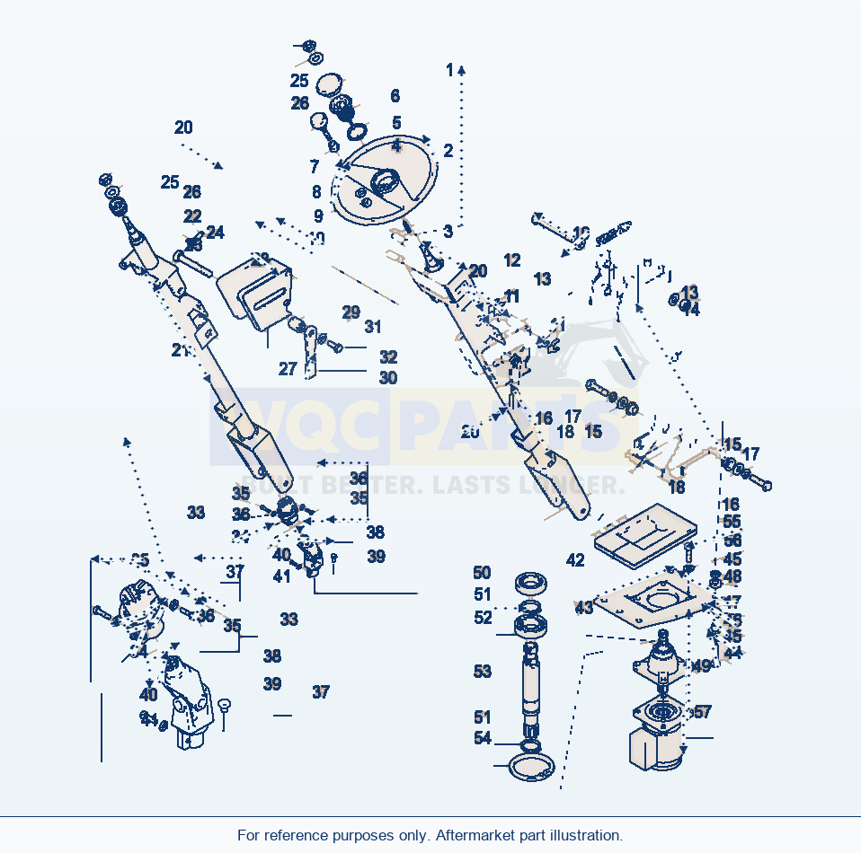 Komatsu WA320-3 Steering, Steering Mounting parts diagram