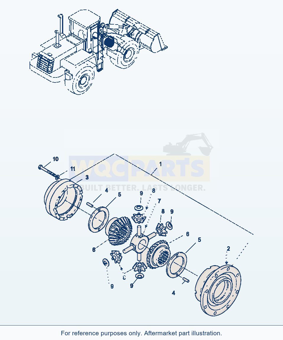 Komatsu WA320-3 Differential, Front Axle parts diagram