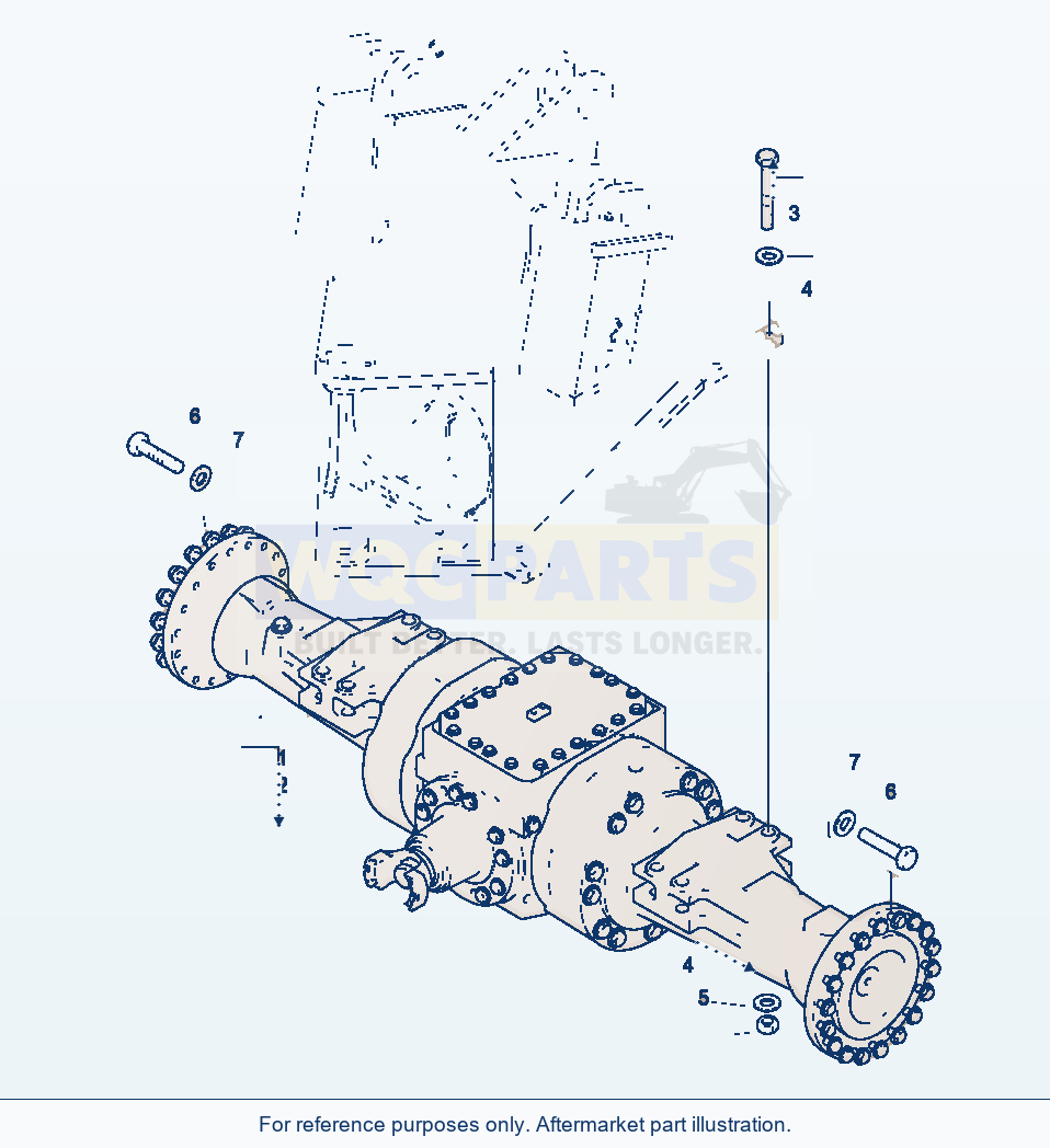 Komatsu WA320-3 Front Axle parts diagram