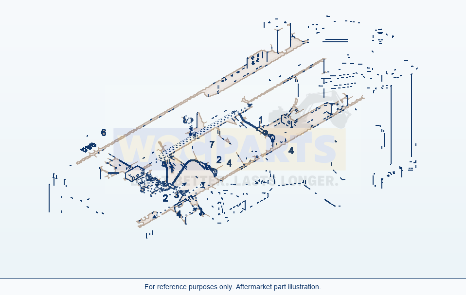 Komatsu WA320-3 Rear Frame, Lubrication Pipe parts diagram
