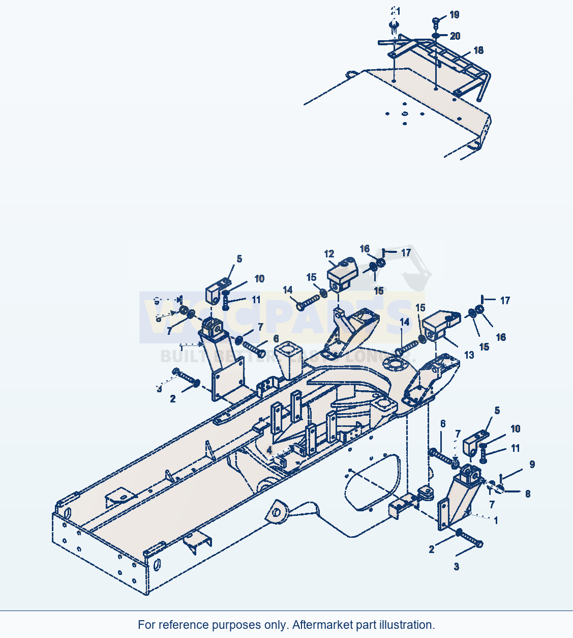 Komatsu WA320-3 R.O.P.S. Canopy, Attaching parts diagram