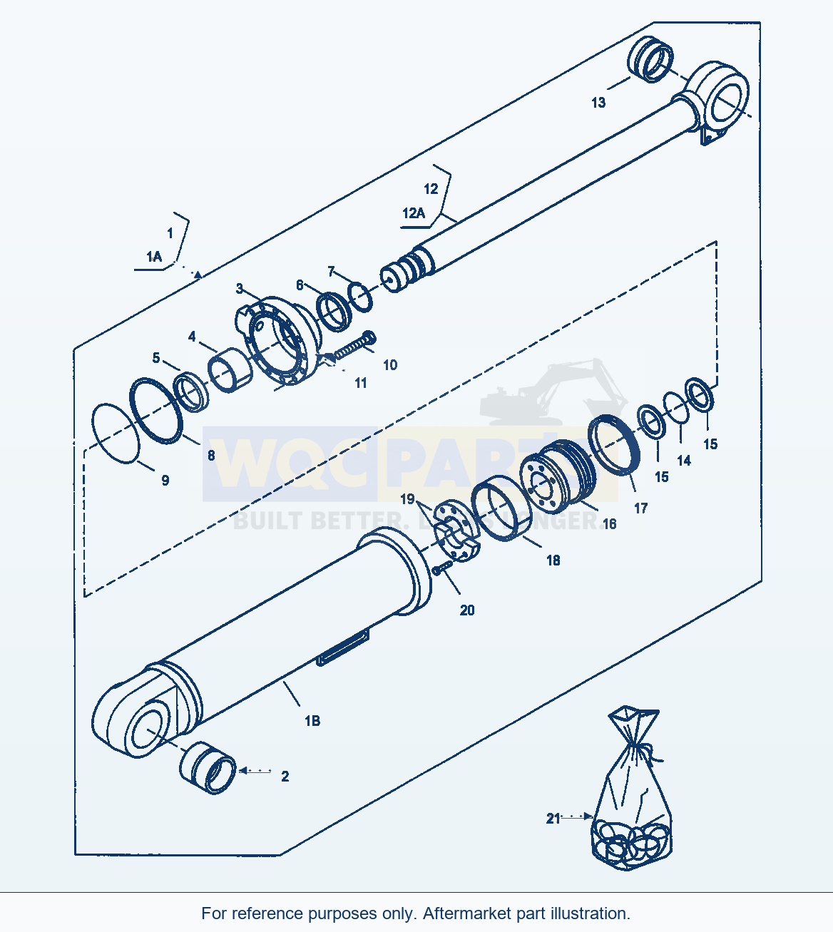 Komatsu WA320-3 Bucket Cylinder parts diagram