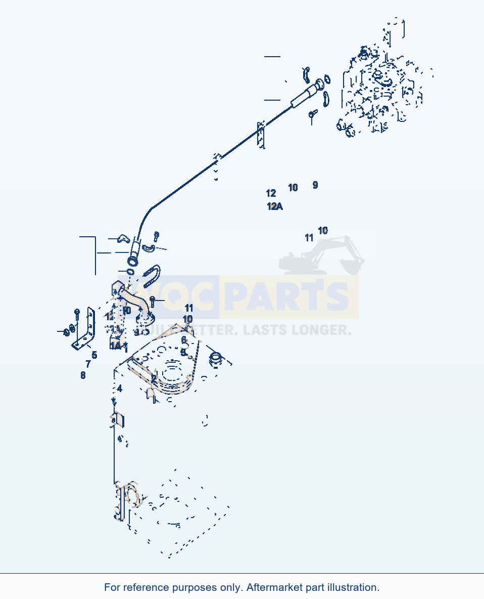 Komatsu WA320-3 Control Valve, Return Pipings parts diagram