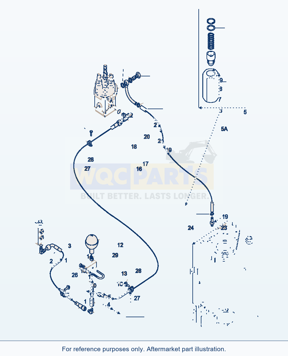 Komatsu WA320-3 Pipings For Remote Control Valve, Part I parts diagram