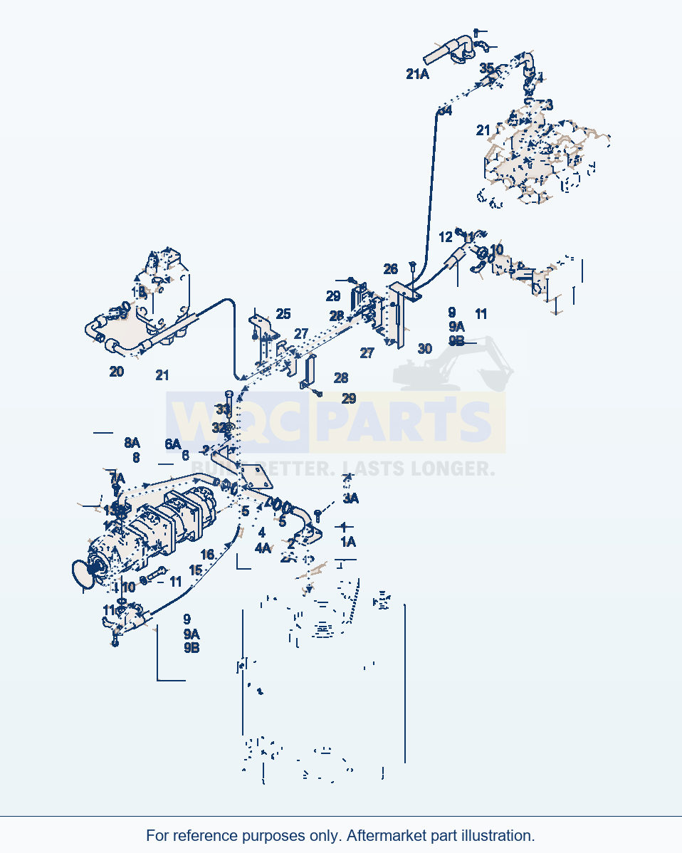 Komatsu WA320-3 Pressure Pipings To Control Valve parts diagram