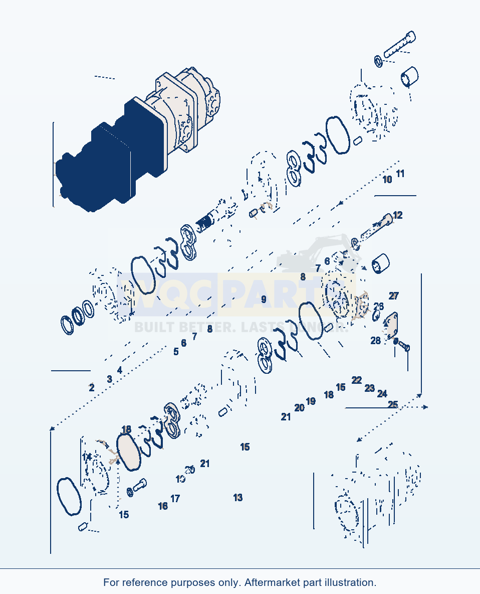 Komatsu WA320-3 Pumps For Hydraulic System, Part I parts diagram