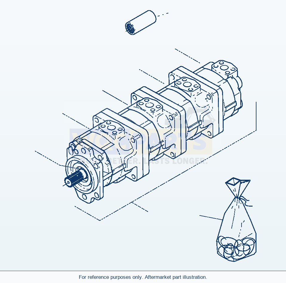 Komatsu WA320-3 Pumps For Hydraulic System parts diagram