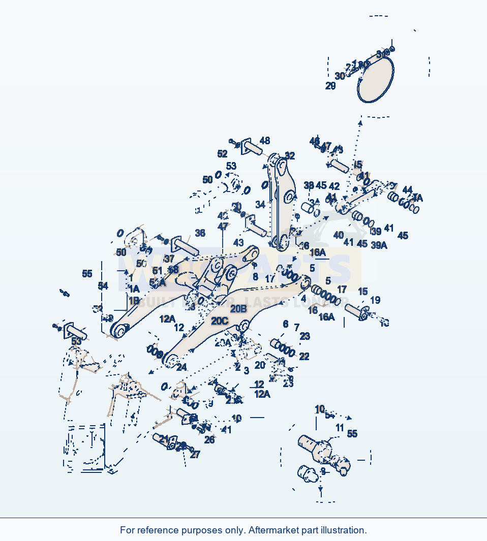 Komatsu WA320-3 Boom parts diagram