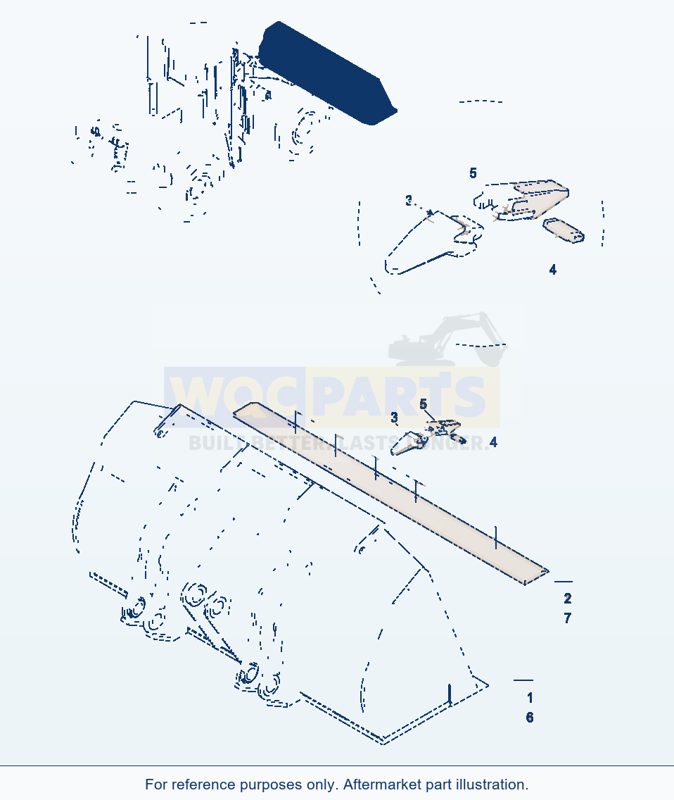 Komatsu WA320-3 Bucket (Gj2K1826) parts diagram