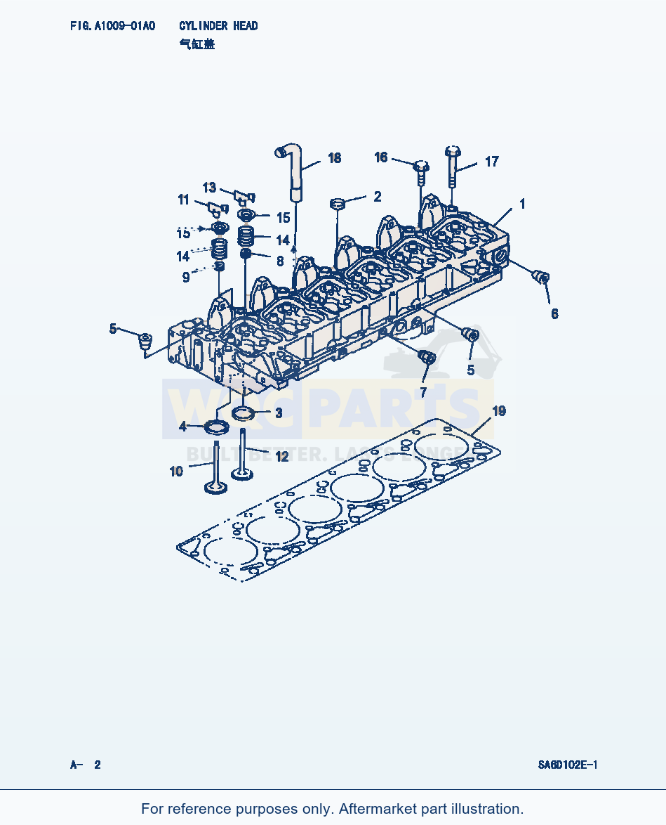 Komatsu WA320-3 Cylinder Head (|000002) parts diagram