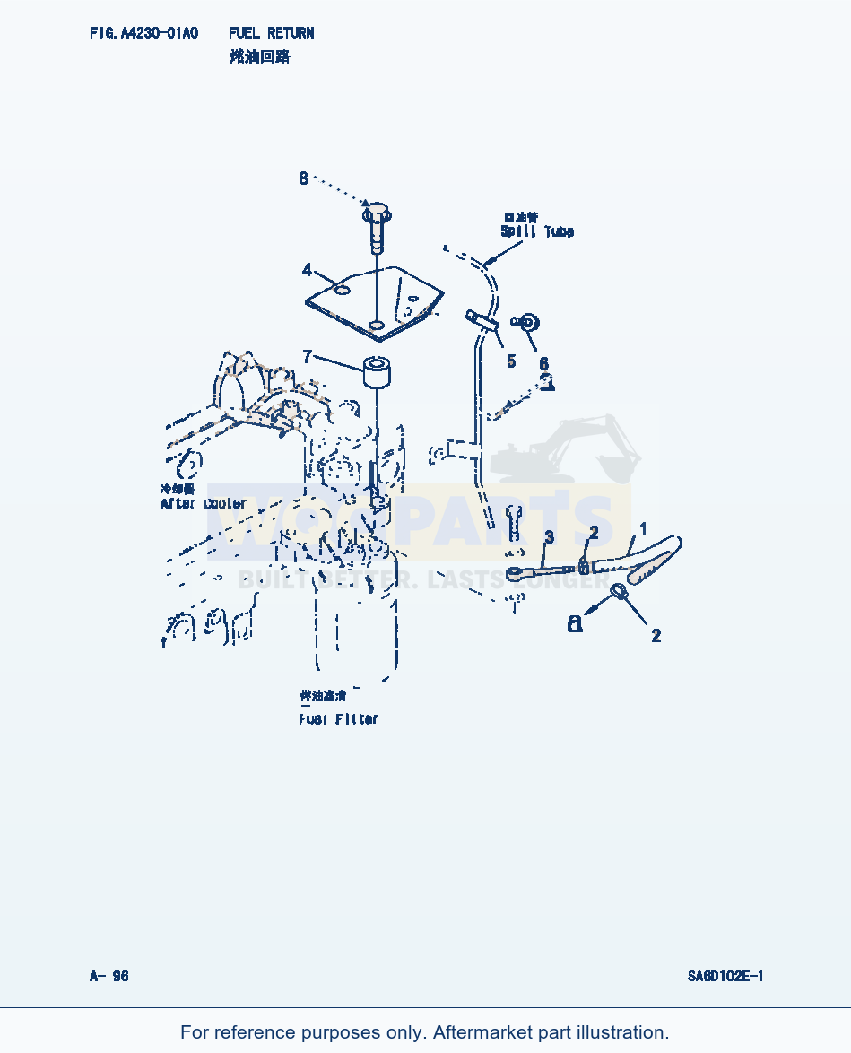 Komatsu WA320-3 Fuel Return (|000054) parts diagram