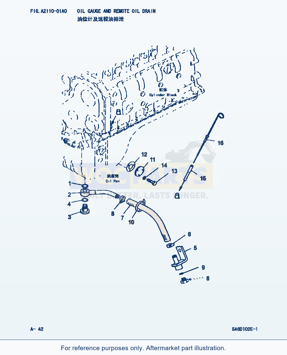 Komatsu WA320-3 Oil Gauge And Remote Oil Drain (|000024) parts diagram