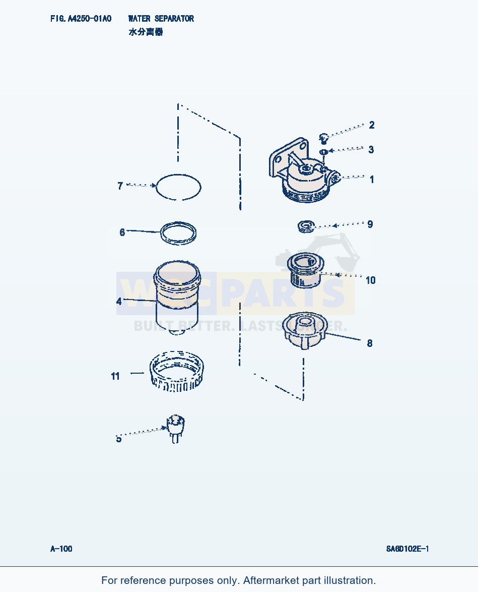Komatsu WA320-3 Water Separator (|000055) parts diagram
