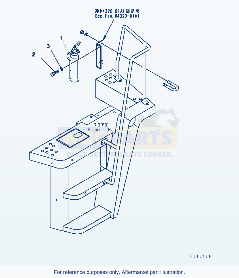 Komatsu WA320-3 Fire Extinguisher (Russian) parts diagram