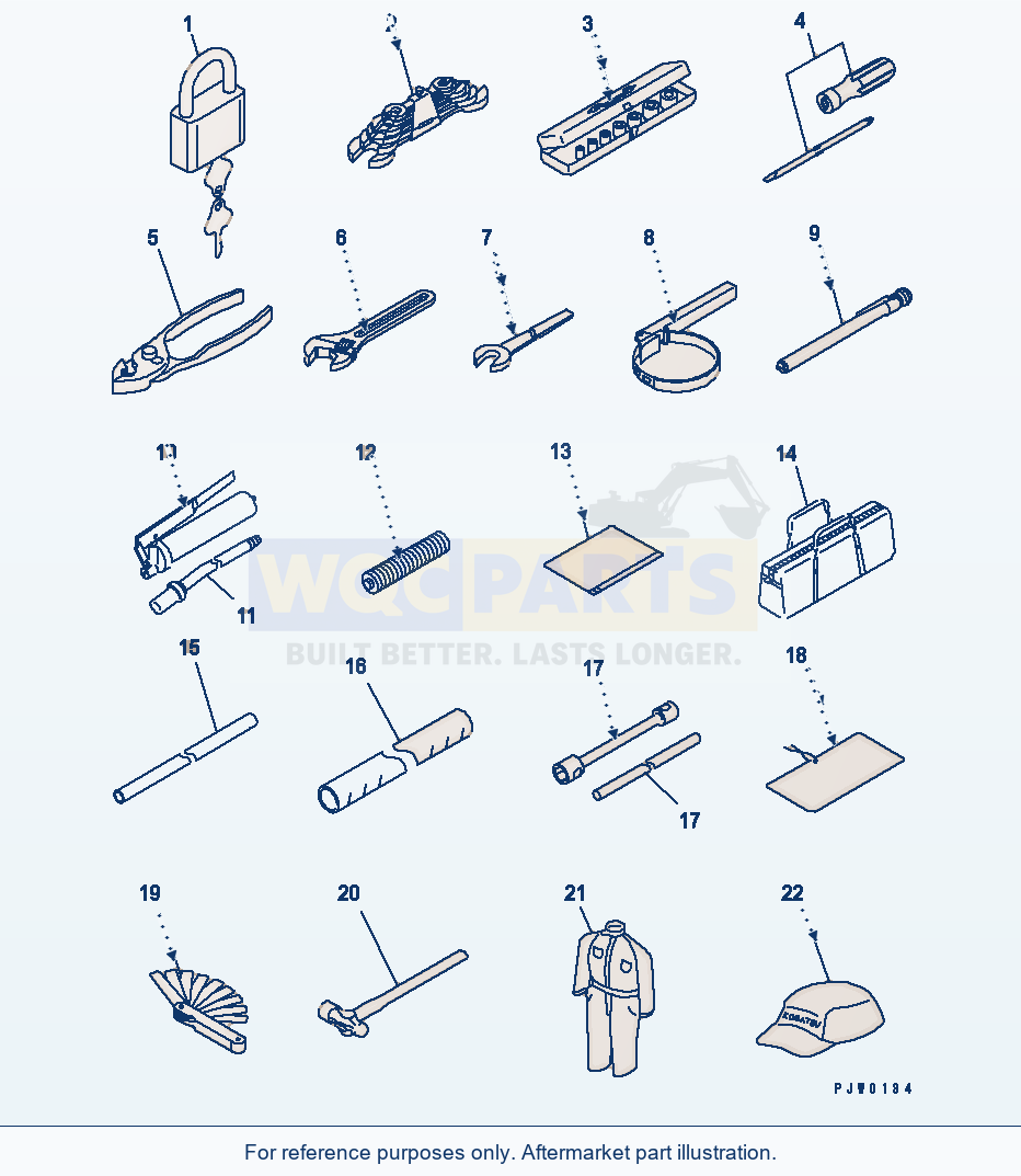 Komatsu WA320-3 Tool (With Pad Lock) parts diagram