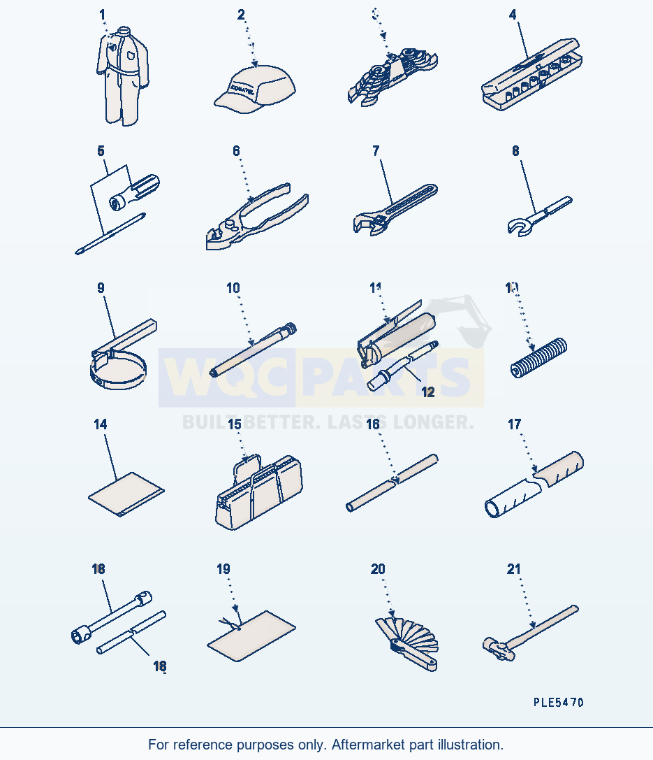Komatsu WA320-3 Tool parts diagram