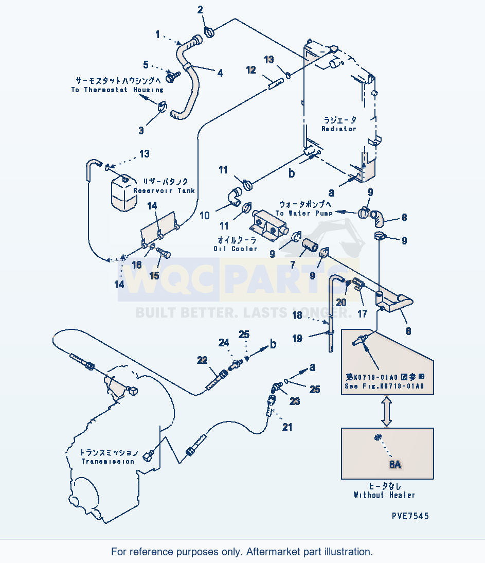 Komatsu WA320-3 Cooling System — Radiator (Piping) parts diagram