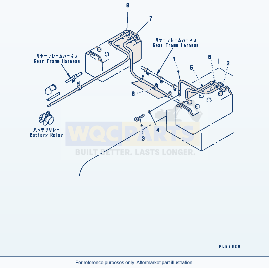 Komatsu WA320-3 Electrical System — Battery (Battery Line) parts diagram