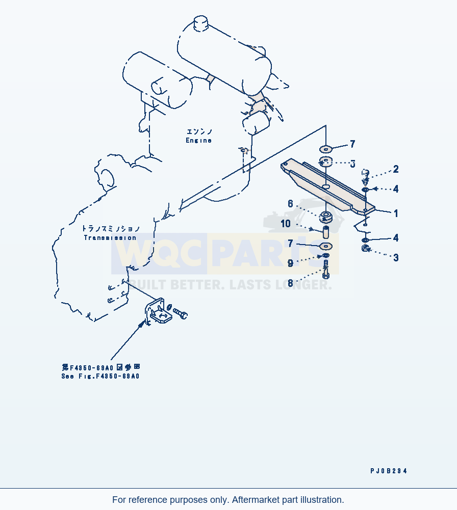 Komatsu WA320-3 Engine Related Parts — Engine Mounting parts diagram