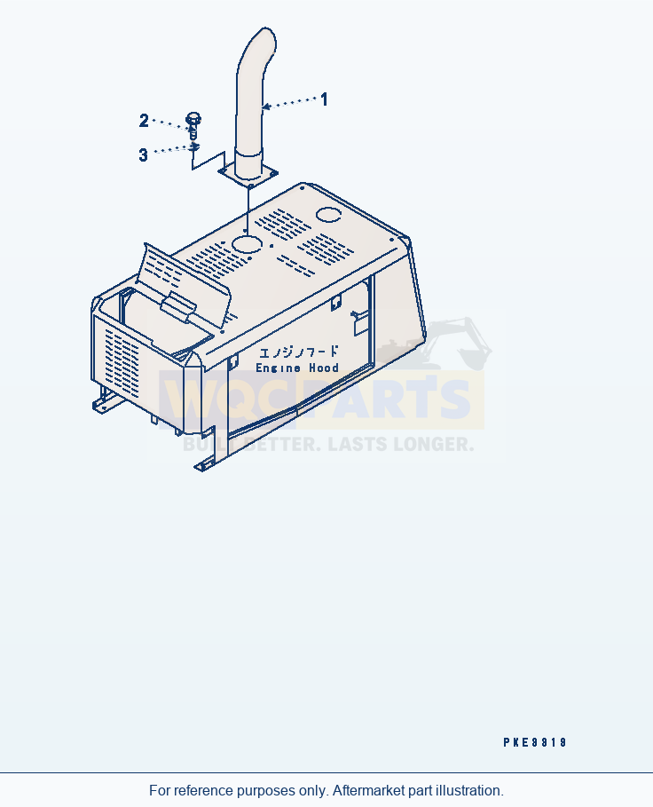 Komatsu WA320-3 Engine Related Parts — Exhaust Pipe parts diagram