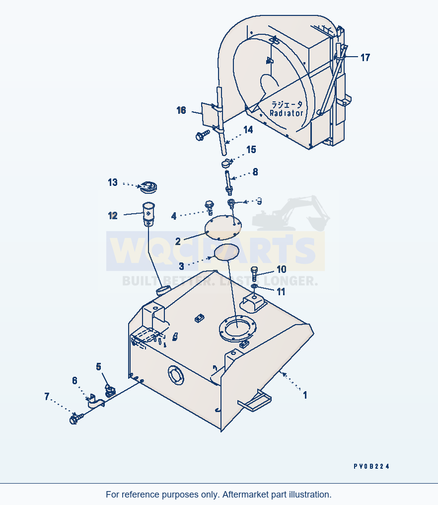 Komatsu WA320-3 Fuel Tank And Related parts diagram