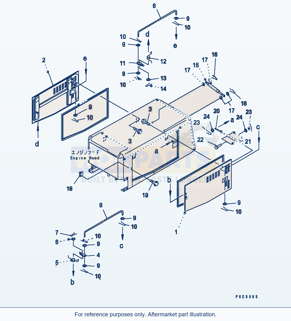 Komatsu WA320-3 Guard — Hood Door parts diagram