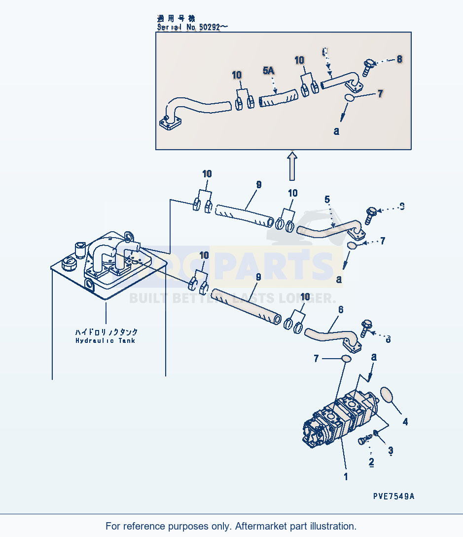 Komatsu WA320-3 Hydraulic System — Hydraulic Pump parts diagram