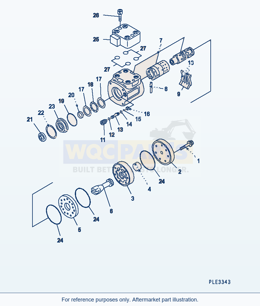 Komatsu WA320-3 Hydraulic System — Steering Valve(#50001-54114) parts diagram