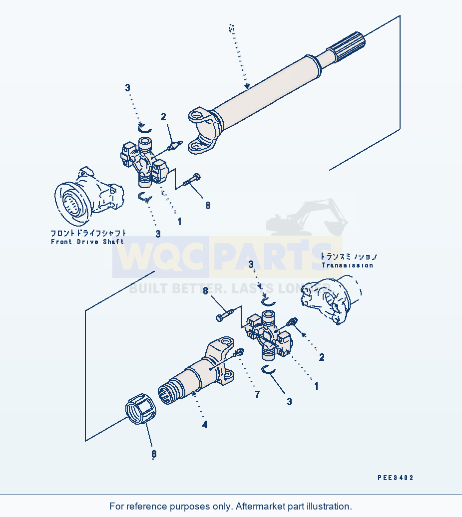 Komatsu WA320-3 Transmission — Drive Shaft (Center) parts diagram
