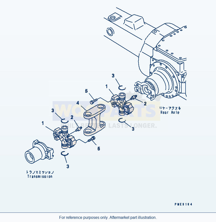 Komatsu WA320-3 Transmission — Drive Shaft (Rear) parts diagram