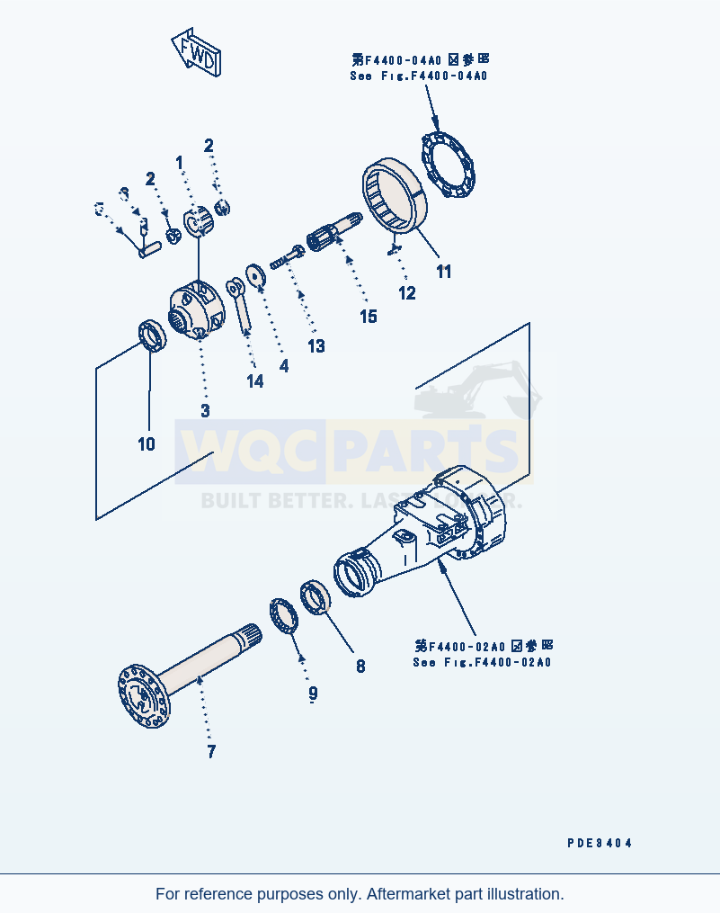 Komatsu WA320-3 Transmission — Front Axle (Final Drive) parts diagram