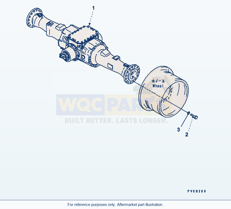 Komatsu WA320-3 Transmission — Rear Axle (Wheel Mounting Parts) parts diagram