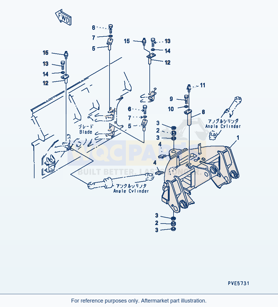 Komatsu WA320-3 Work Equipment — Blade (Carrier) (With P.A.P.) parts diagram