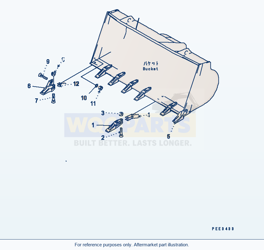 Komatsu WA320-3 Work Equipment — Tooth parts diagram