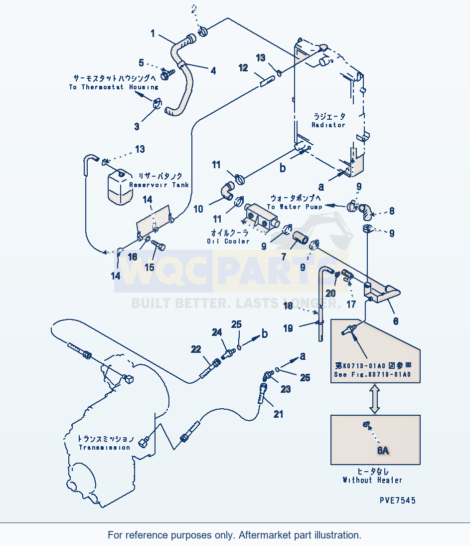 Komatsu WA320-3 Radiator (Piping) Serial 50001-UP (FOR CHINA) parts diagram