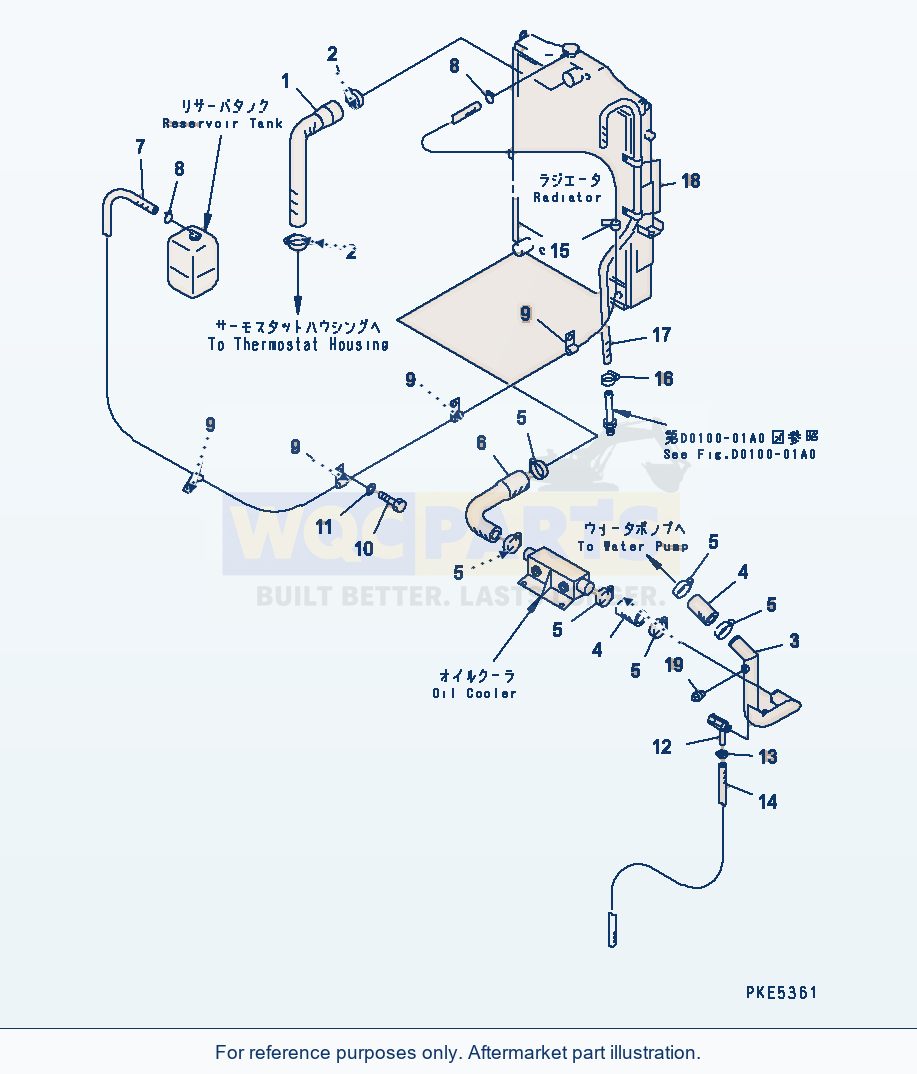 Komatsu WA320-3 Radiator (Piping) Serial 53001-UP parts diagram