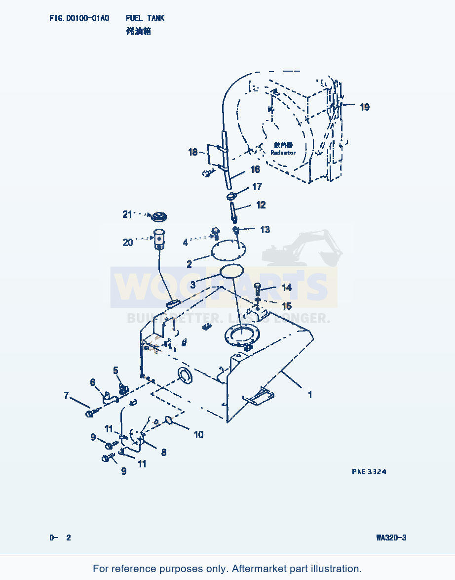 Komatsu WA320-3 Fuel Tank (|000089) parts diagram