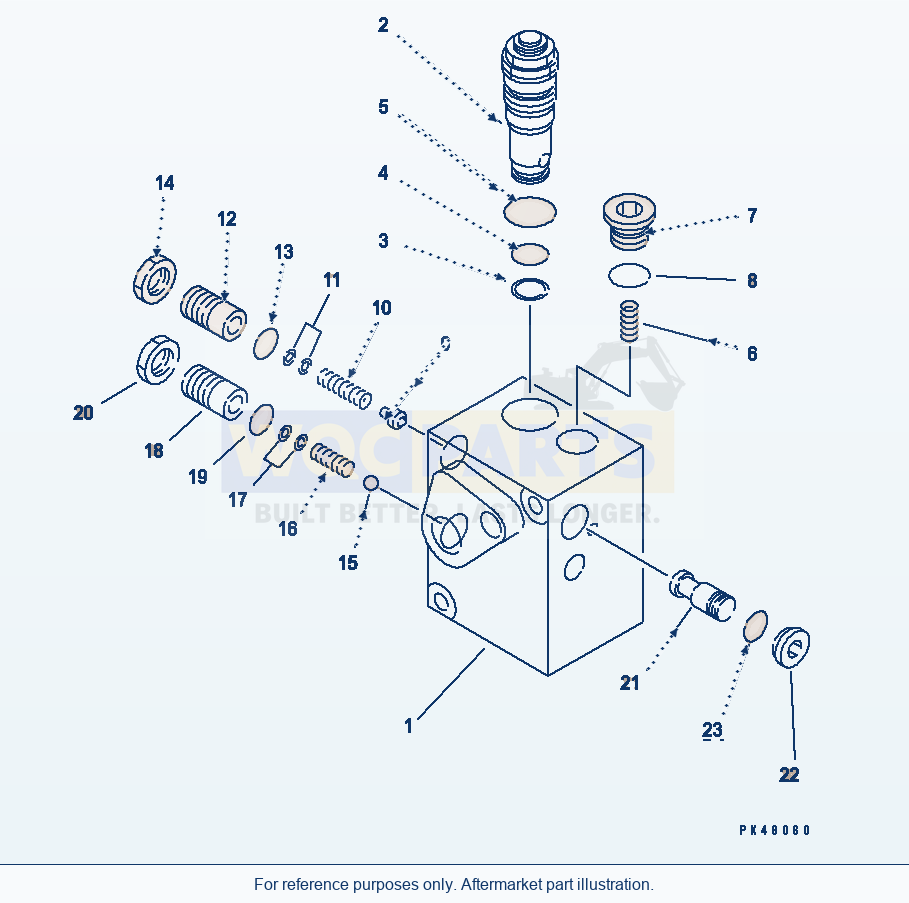 Komatsu WA320-3 Accumulator Charge Valve(#50001-) parts diagram