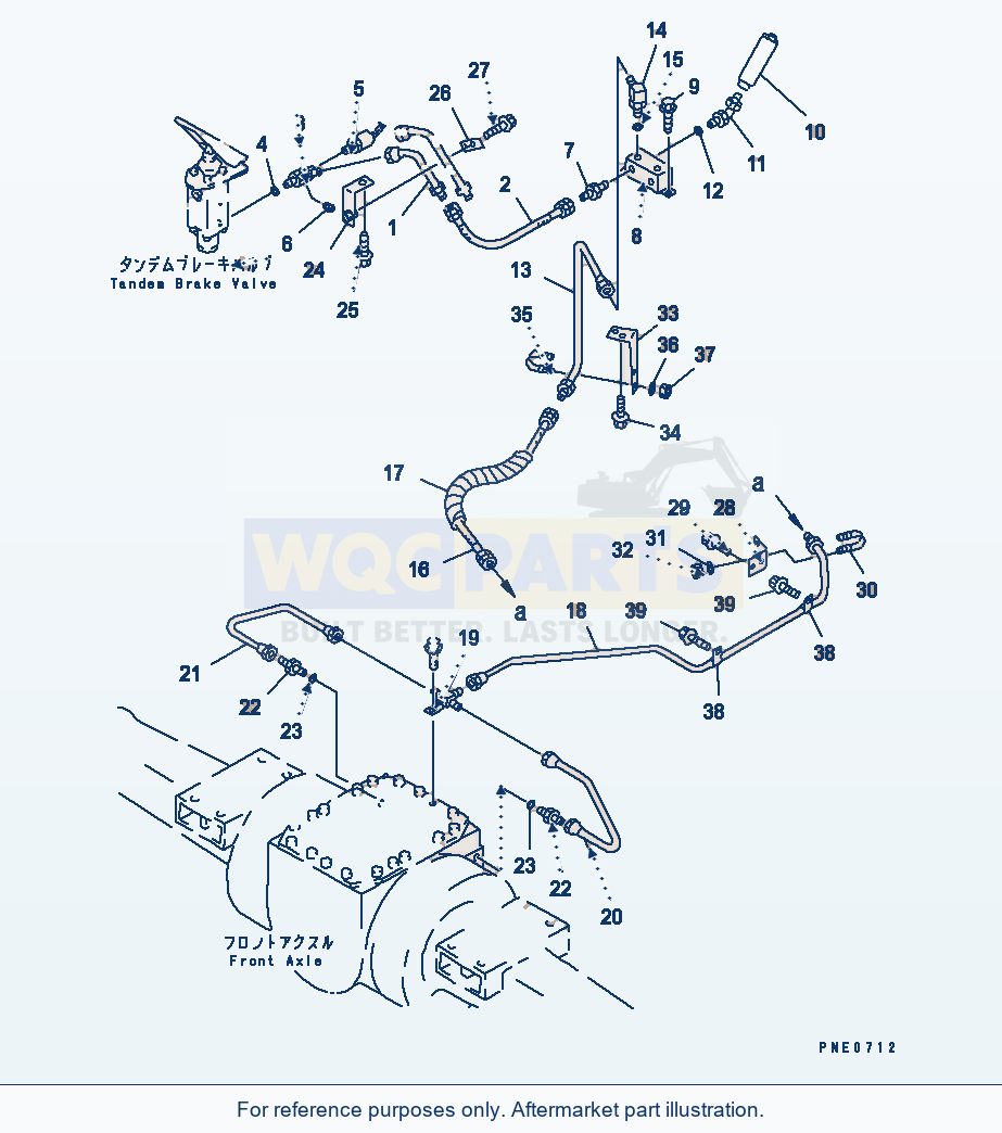 Komatsu WA320-3 Brake Oil Piping (Front Brake Line)(#50001-) parts diagram