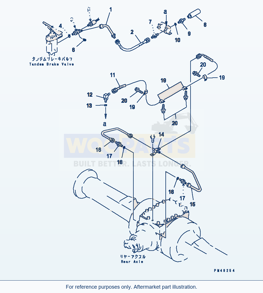 Komatsu WA320-3 Brake Oil Piping (Rear Brake Line)(#50001-) parts diagram