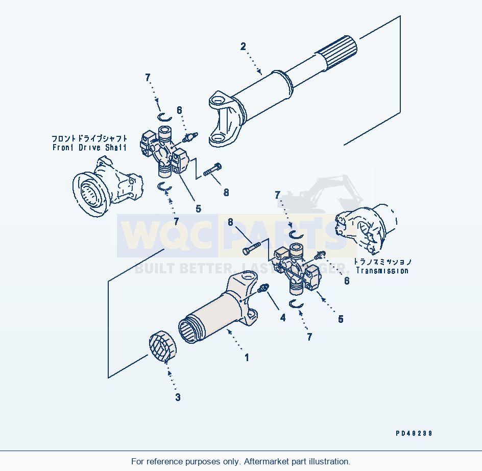 Komatsu WA320-3 Drive Shaft (Center)(#50001-) parts diagram