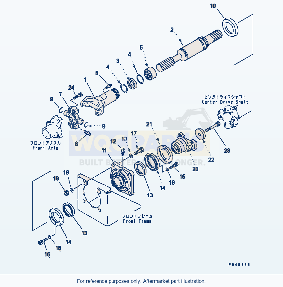 Komatsu WA320-3 Drive Shaft (Front)(#50001-) parts diagram