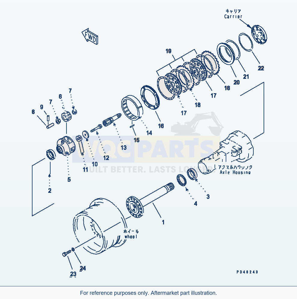 Komatsu WA320-3 Front Wheel Brake And Final Drive(#50001-) parts diagram