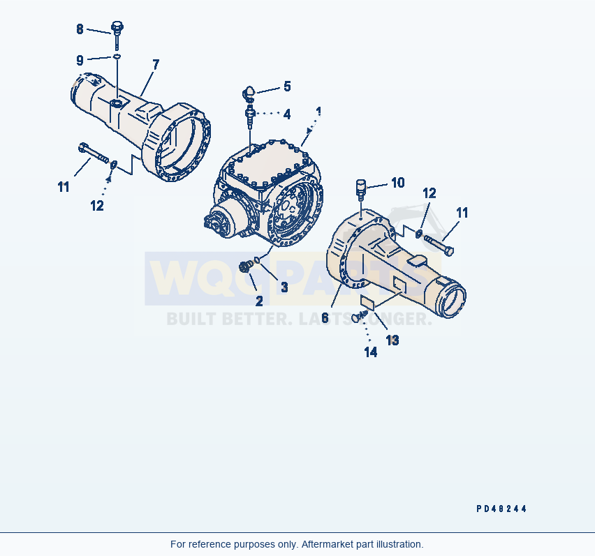 Komatsu WA320-3 Rear Axle Housing(#50001-) parts diagram