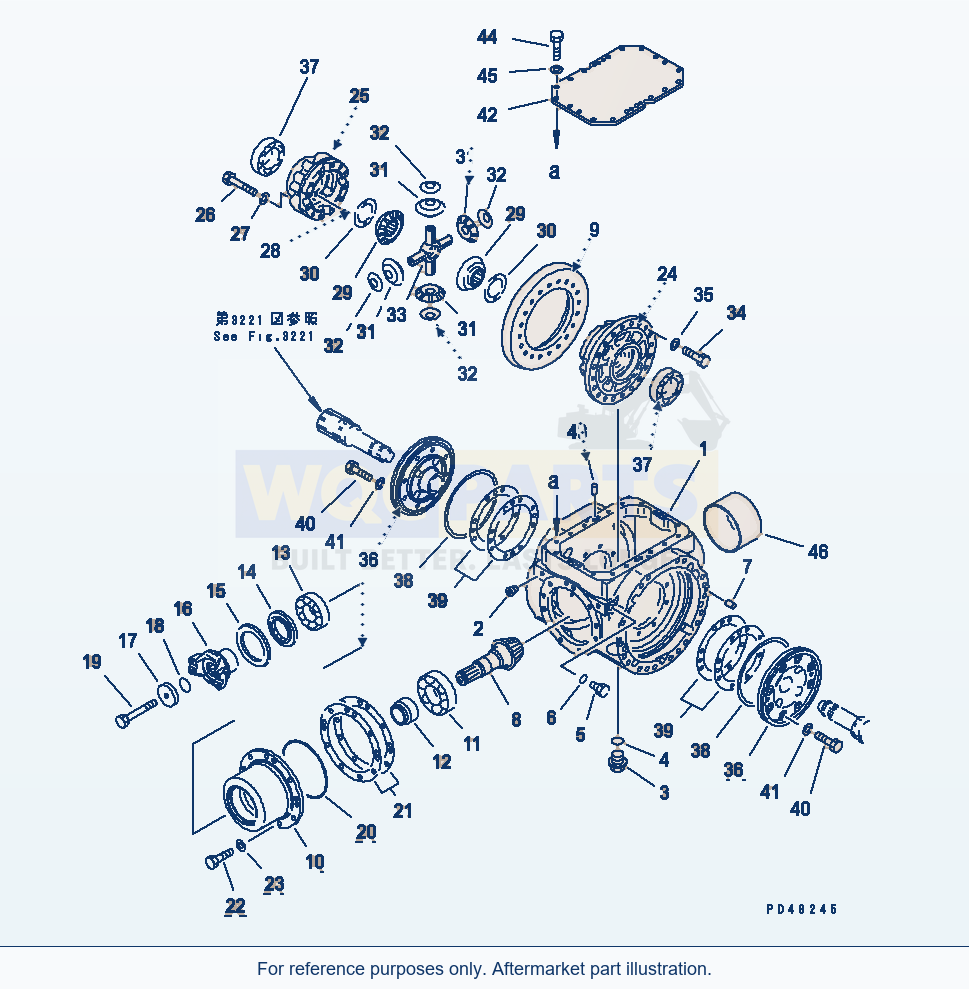 Komatsu WA320-3 Rear Differential(#50001-) parts diagram
