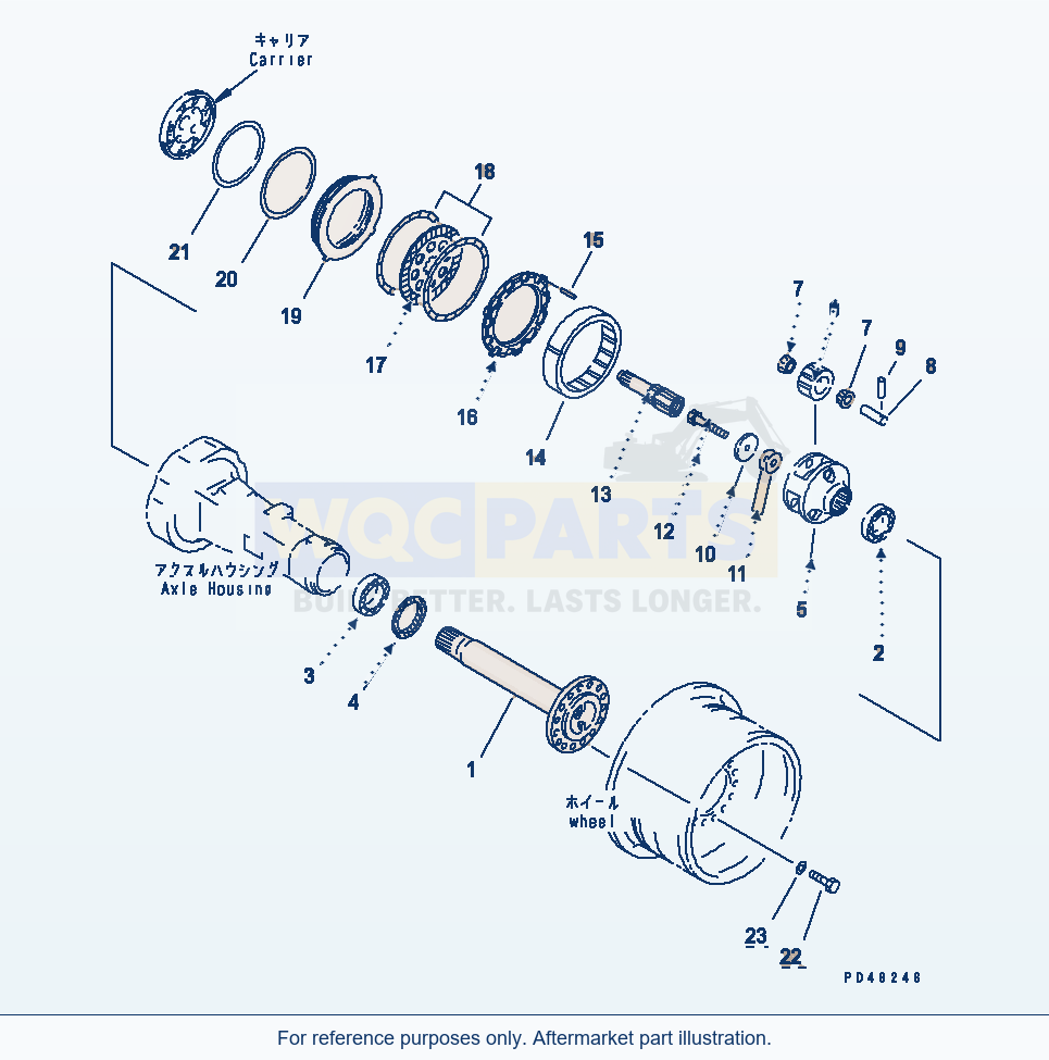 Komatsu WA320-3 Rear Wheel Brake And Final Drive(#50001-) parts diagram