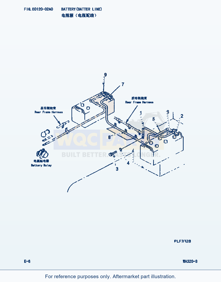 Komatsu WA320-3 Battery(Battery Line) (|000096) parts diagram